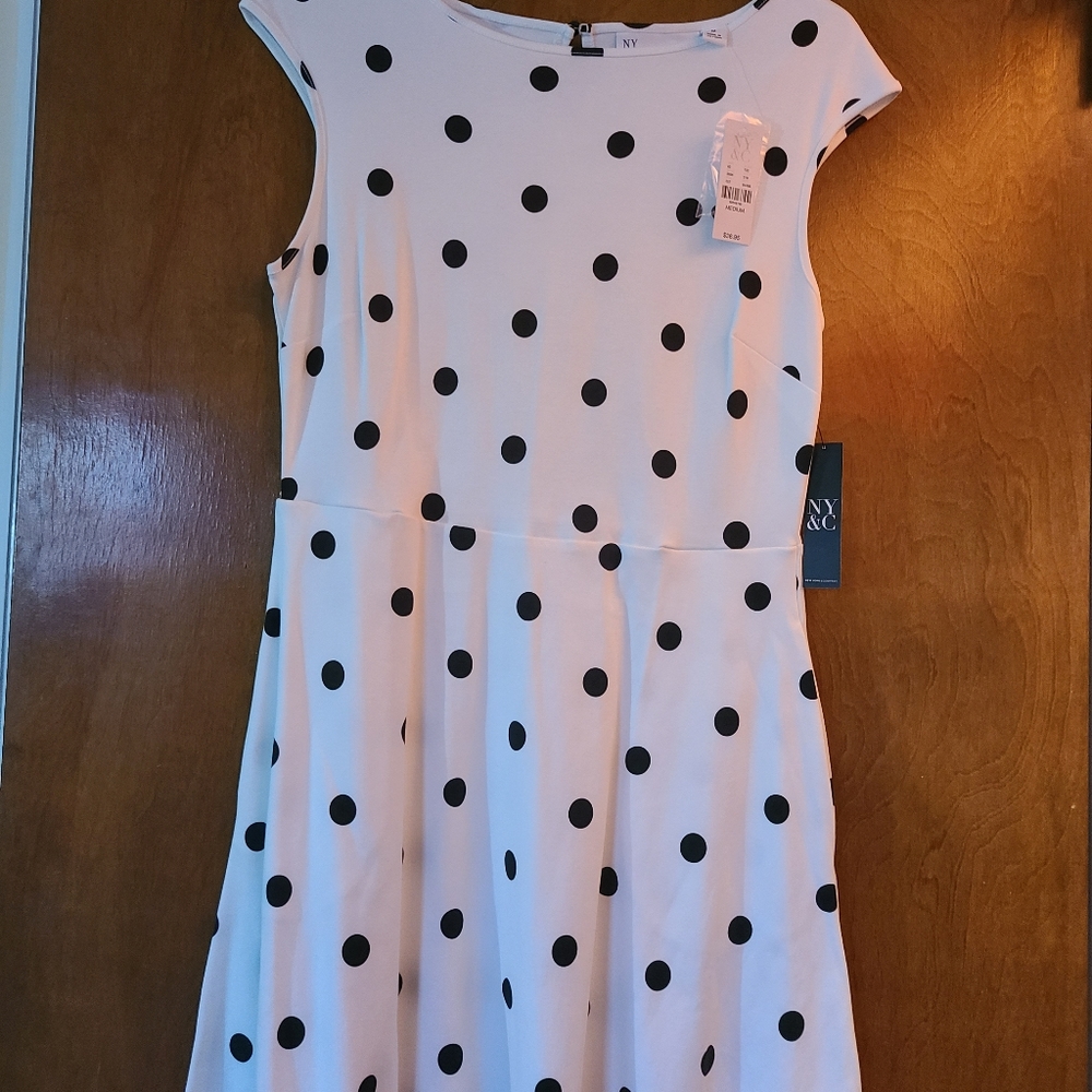 White dress with black dots